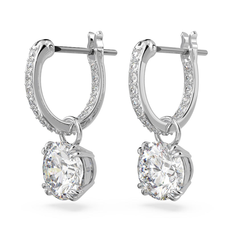 Swarovski Constella Rhodium Plated Drop Earrings