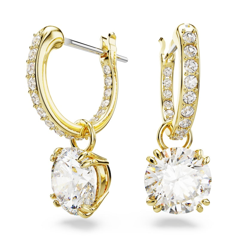 Swarovski Constella Gold Tone Drop Earrings