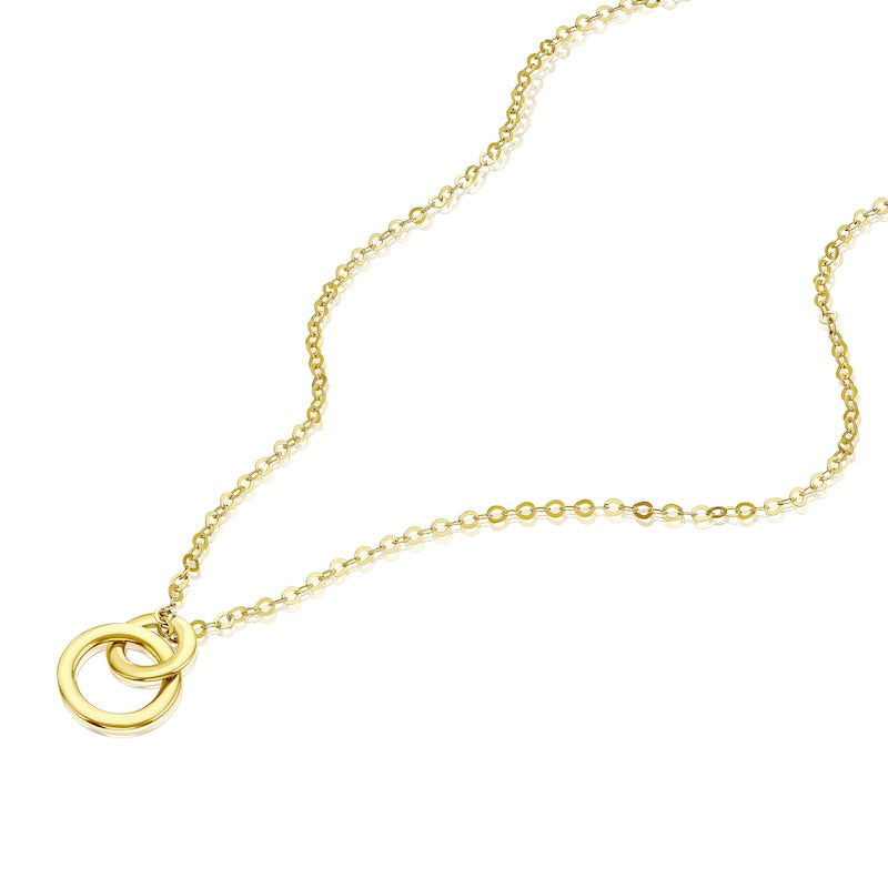 9ct Yellow Gold Double Circle Pendant