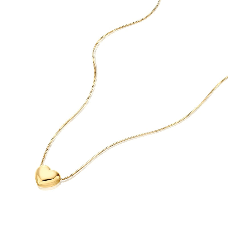 9ct Yellow Gold Heart Slider Pendant