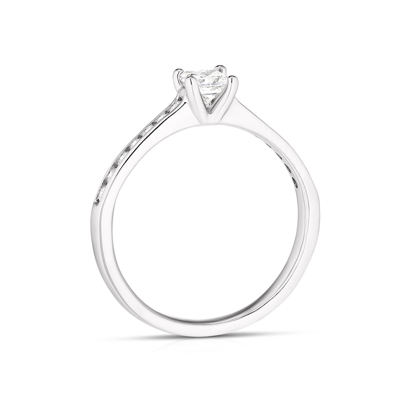 Engagement Ring Platinum Princess Cut Solitaire 0.50ct Diamond Ring