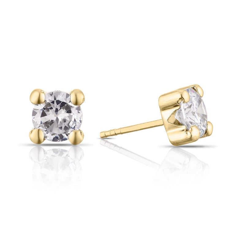 9ct Yellow Gold Cubic Zirconia Stud Earrings