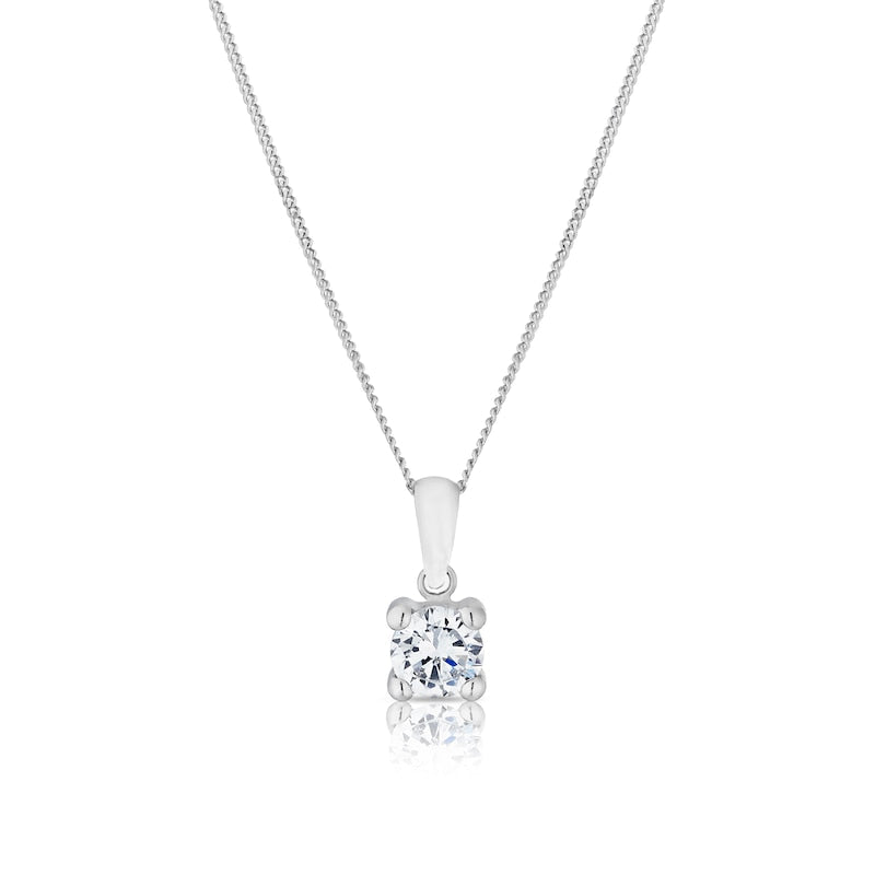 9ct White Gold & Cubic Zirconia Pendant