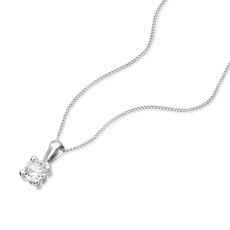 9ct White Gold & Cubic Zirconia Pendant