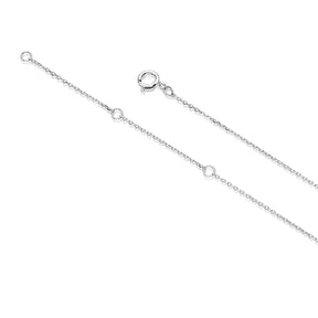 9ct White Gold & Diamond Heart Open Necklace
