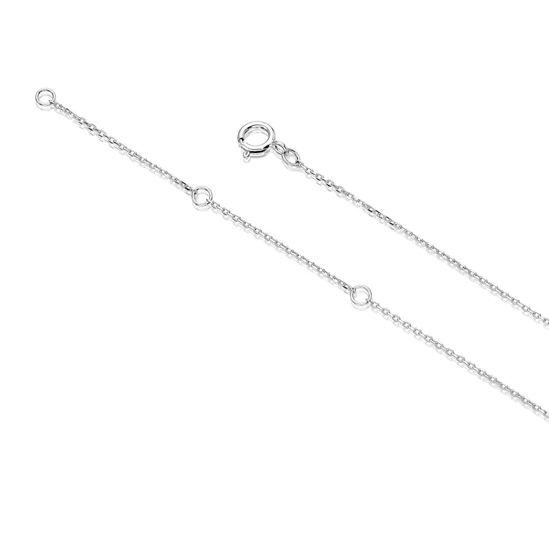 9ct White Gold & Diamond Heart Open Necklace
