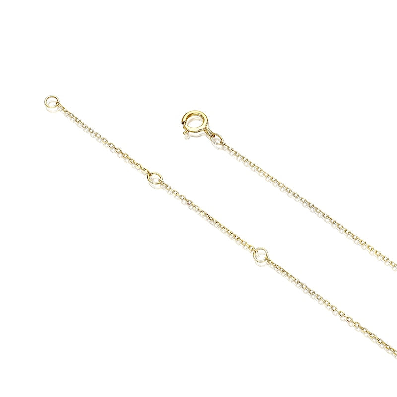 9ct Yellow Gold & Diamond Open Heart Necklace