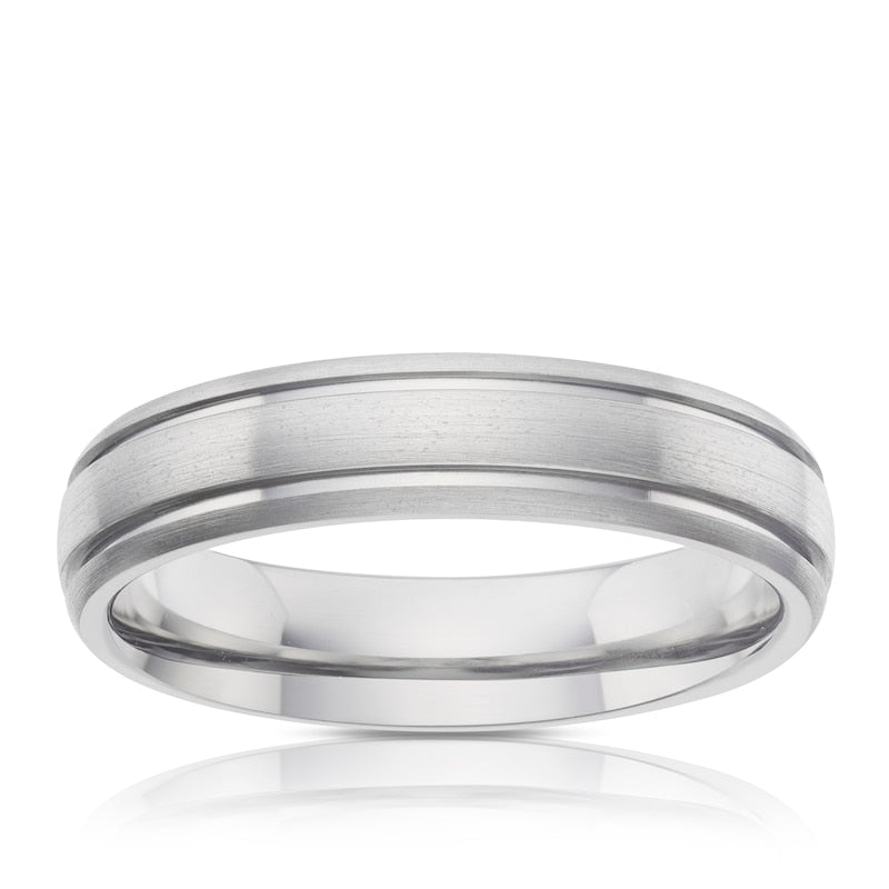 Titanium 5mm Matte & Polished Groove Band