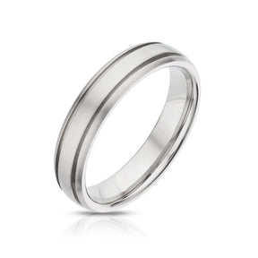 Titanium 5mm Matte & Polished Groove Band
