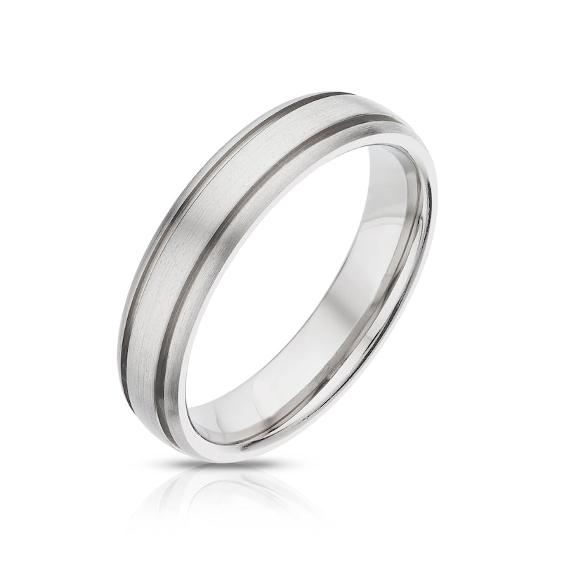 Titanium 5mm Matte & Polished Groove Band