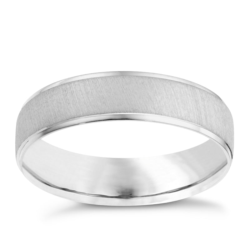 Platinum 6mm Matte & Polish Ring