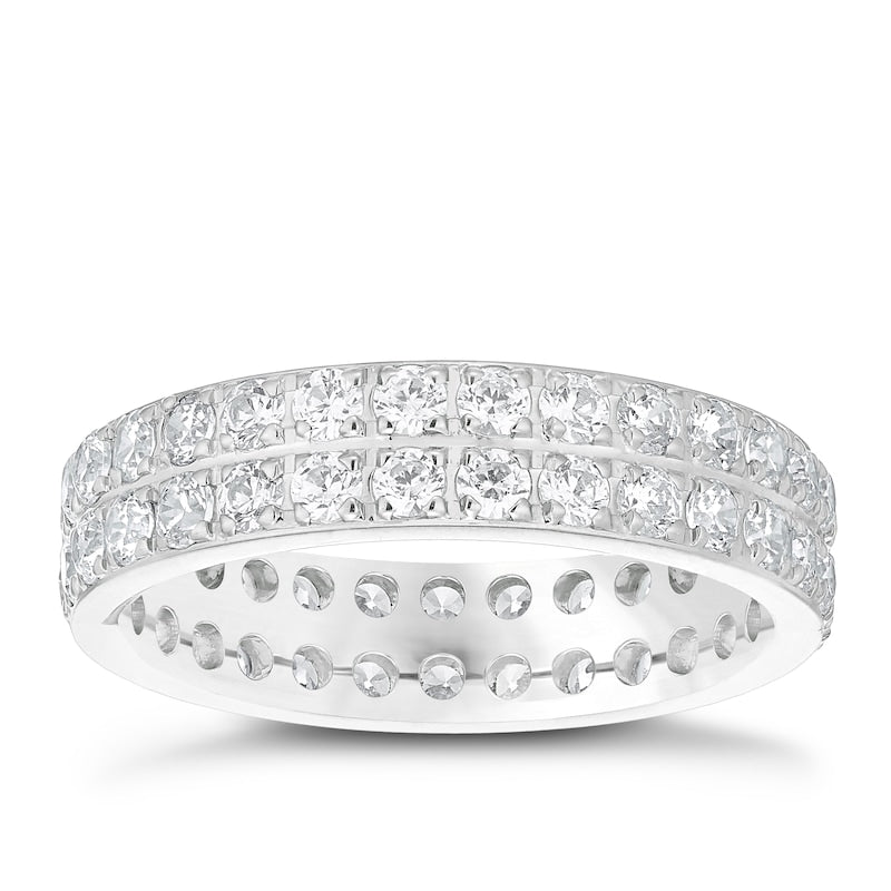 Platinum Double Row Full Eternity 1.50ct Diamond Ring