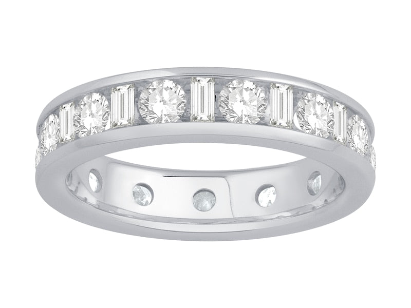 Platinum Multi Shape Full Eternity 2ct Diamond Ring