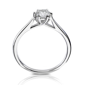 Engagement Ring 18ct White Gold Six Claw Solitaire 0.50ct Diamond Ring