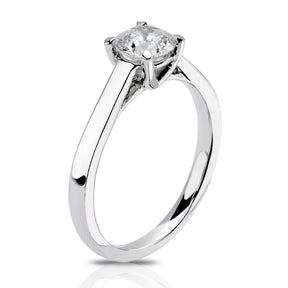 Engagement Ring Platinum Four Claw Solitaire 0.66ct Diamond Ring