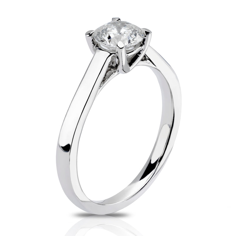 Engagement Ring Platinum Four Claw Solitaire 0.66ct Diamond Ring