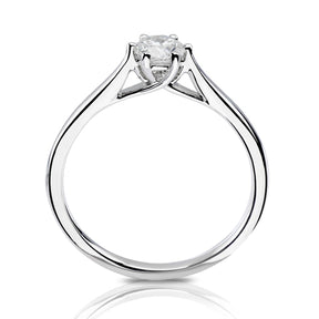 Engagement Ring 18ct White Gold Six Claw Solitaire 0.33ct Diamond Ring