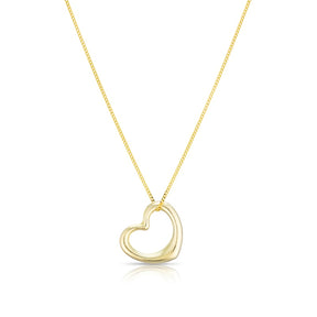 9ct Yellow Gold Open Heart Pendant
