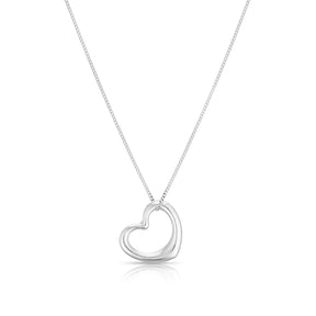 9ct White Gold Open Heart Pendant