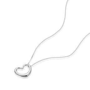 9ct White Gold Open Heart Pendant