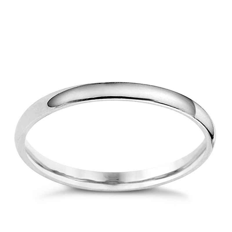 Platinum 2mm Extra Heavyweight D Shape Ring