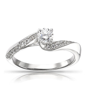 Engagement Ring The Diamond Story 18ct White Gold Twist 0.50ct Diamond Ring