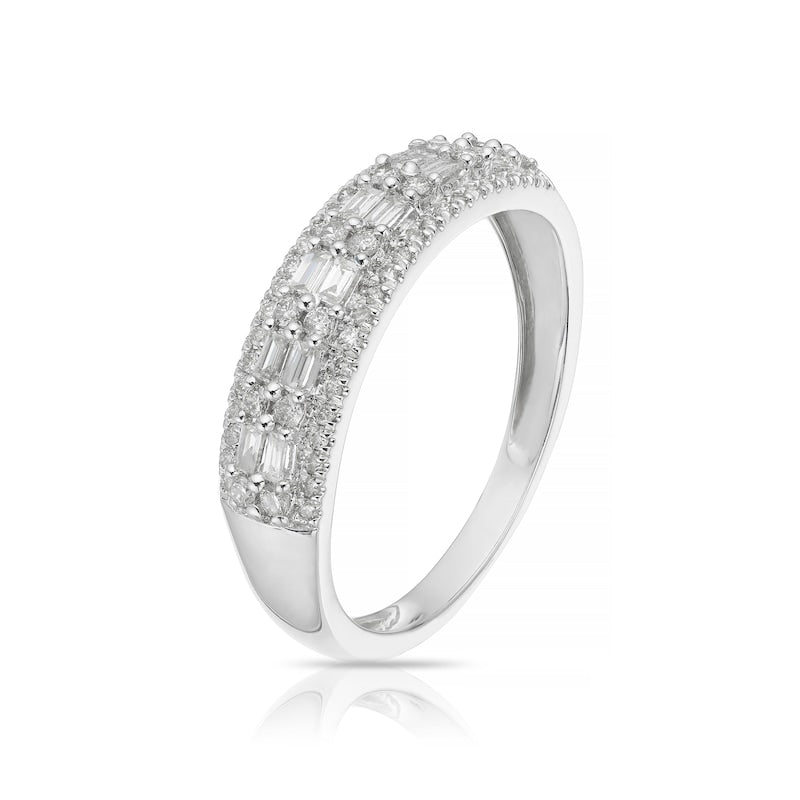 9ct White Gold Double Row Eternity 0.33ct Diamond Ring