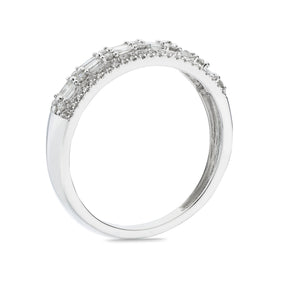 9ct White Gold Double Row Eternity 0.33ct Diamond Ring