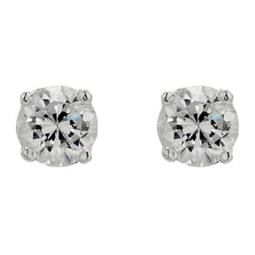 Sterling Silver Cubic Zirconia 4mm Stud Earrings