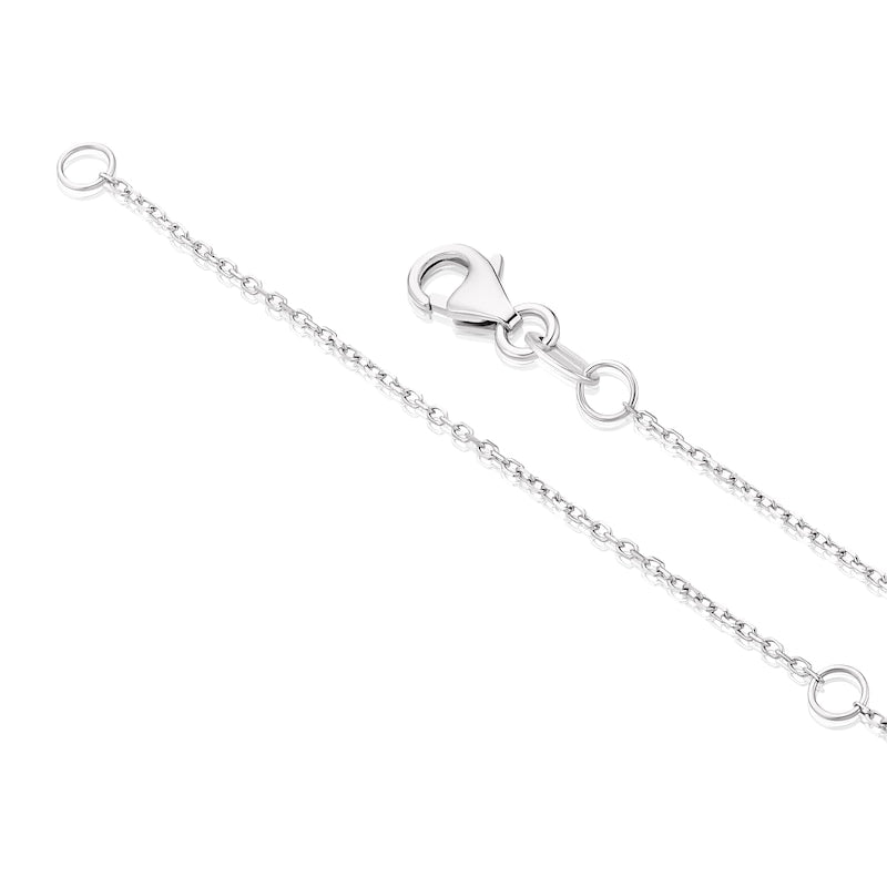 9ct White Gold Cubic Zirconia Flower Earrings & Pendant Set