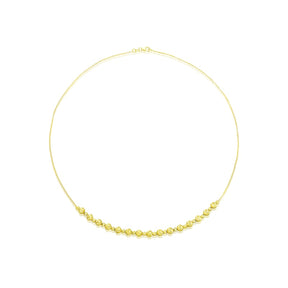 9ct Yellow Gold Diamond Cut Bead Station Necklace