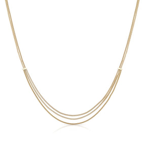 9ct Yellow Gold Multi Row Popcorn Chain Necklace