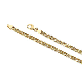9ct Yellow Gold Multi Row Popcorn Chain Necklace