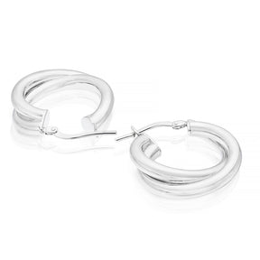 Sterling Silver Double Twist Hoop Earrings