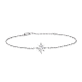 Sterling Silver 7.5" Cubic Zirconia Northern Star Bracelet
