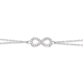 Sterling Silver 7" Cubic Zirconia Eternity Symbol Bracelet