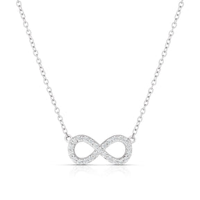 Sterling Silver Cubic Zirconia Eternity Symbol Necklace