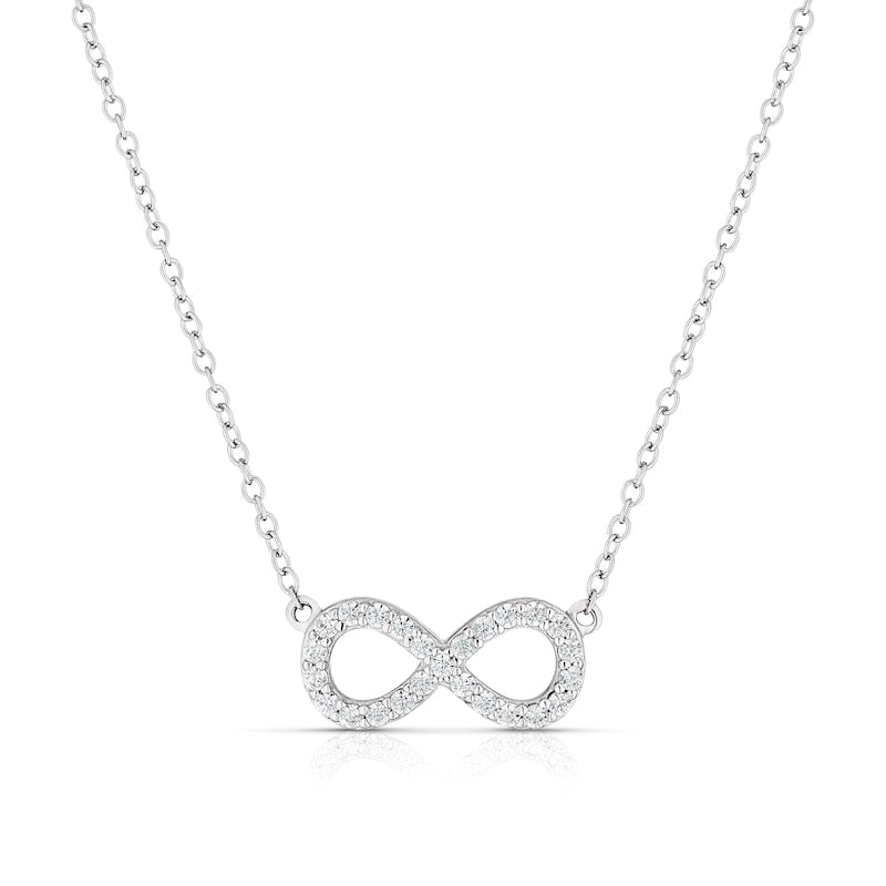 Sterling Silver Cubic Zirconia Eternity Symbol Necklace