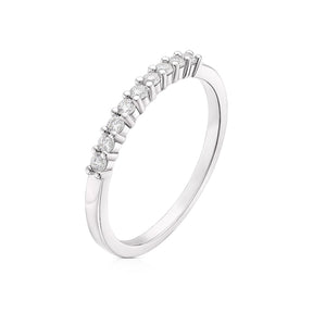 9ct White Gold Cubic Zirconia Claw Set Eternity Ring