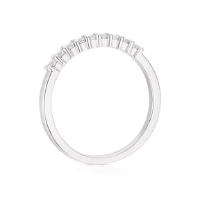 9ct White Gold Cubic Zirconia Claw Set Eternity Ring