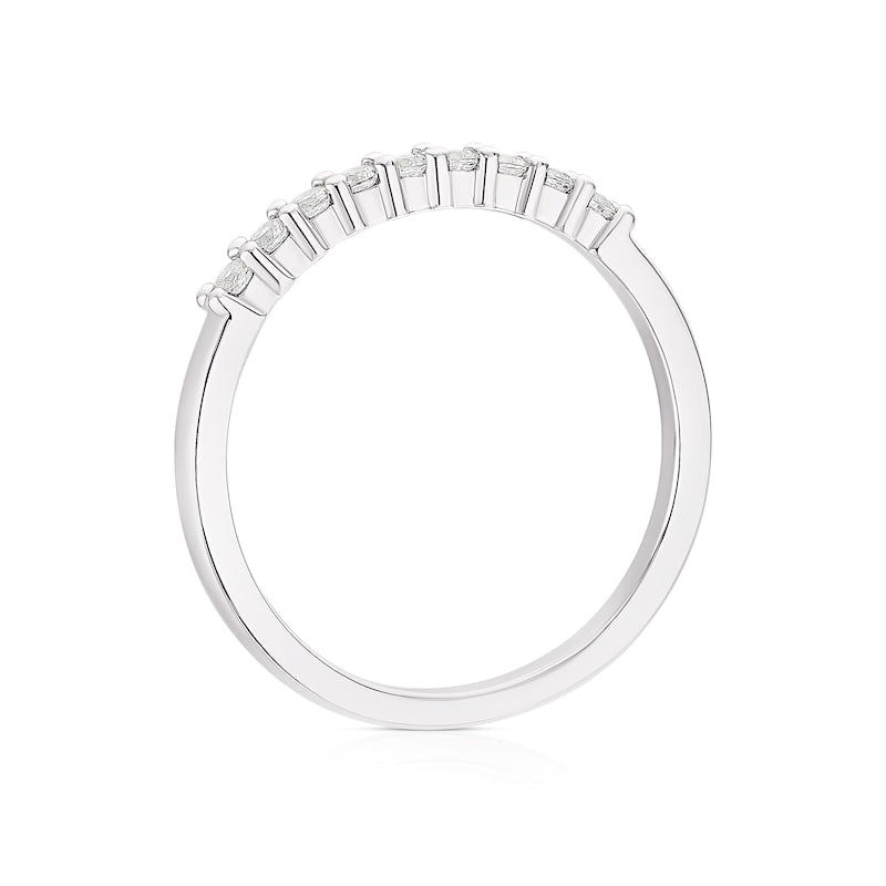 9ct White Gold Cubic Zirconia Claw Set Eternity Ring