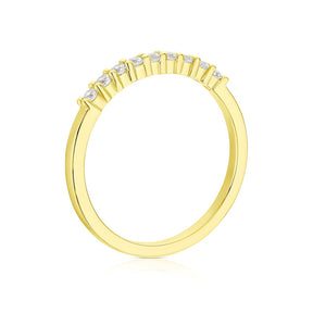 9ct Yellow Gold Cubic Zirconia Claw Set Eternity Ring