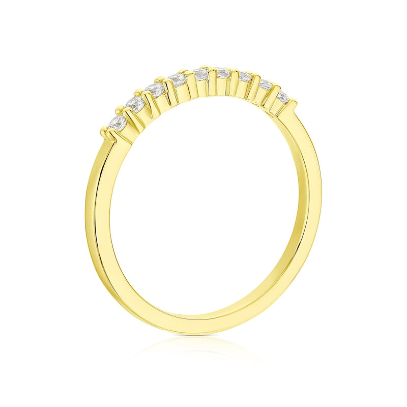 9ct Yellow Gold Cubic Zirconia Claw Set Eternity Ring