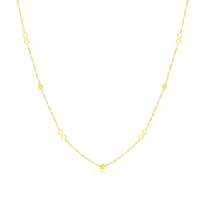 9ct Yellow Gold Eternity Symbol & Ball Station Chain