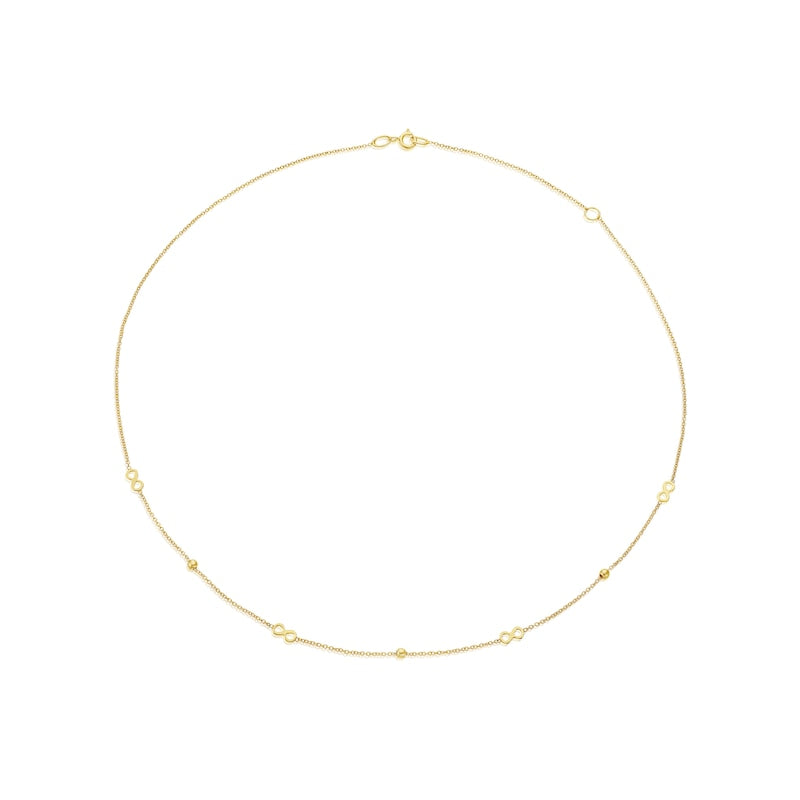 9ct Yellow Gold Eternity Symbol & Ball Station Chain