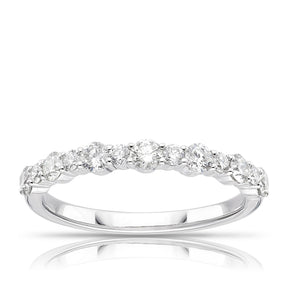 Platinum Round Cut Half Eternity 0.50ct Diamond Ring