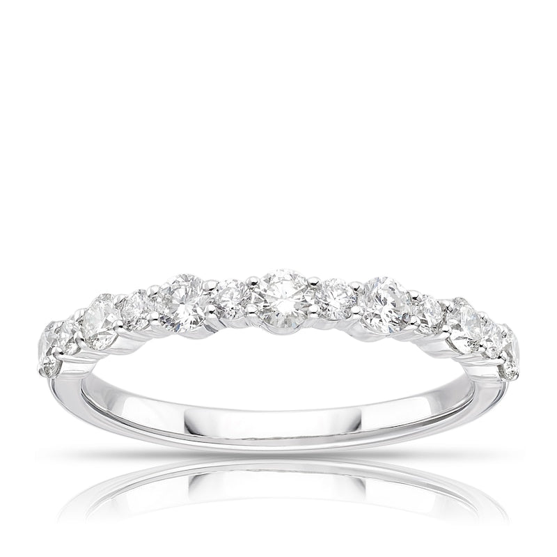 Platinum Round Cut Half Eternity 0.50ct Diamond Ring