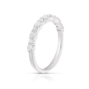 Platinum Round Cut Half Eternity 0.50ct Diamond Ring