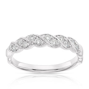 9ct White Gold Twist Eternity 0.26ct Diamond Ring