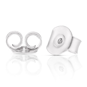 9ct White Gold Swiss Blue Topaz Pear Cut Stud Earrings